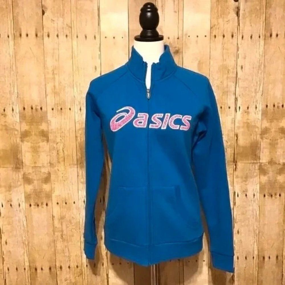 Asics Spellout Blue Full Zip Sweatshirt M